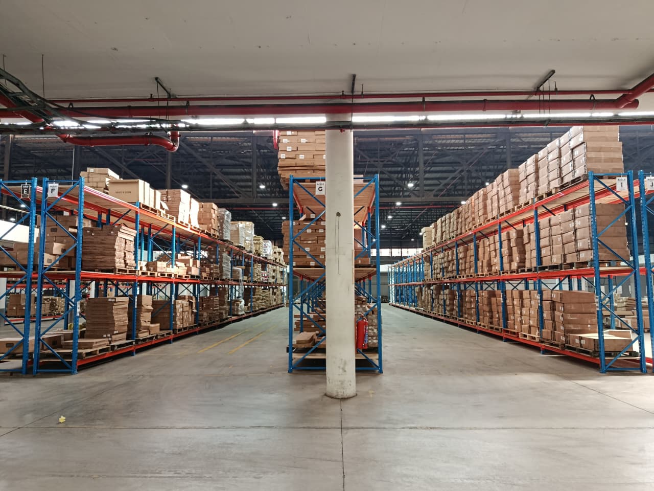 Racked warehouse storage at Fusion Dispatch Center